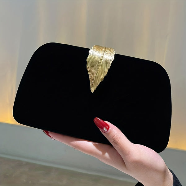 Faux Leather Clutch for Women with Buckle Closure