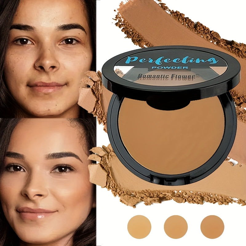 Wheat-Colored Antique Bronze Powder Foundation - Matte Waterproof & Oil-Blocking, Concealer & Brightener for All Light Beige Types, 3D Contouring & Side/Back Lighting, Plant Squalane Makeup, Beauty Product, Elegant Packaging,