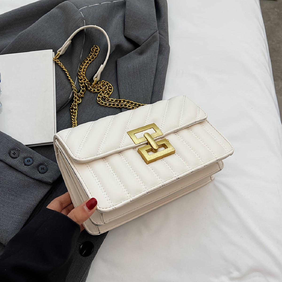 Women's Leather Crossbody - Square PU Bag for All Occasions