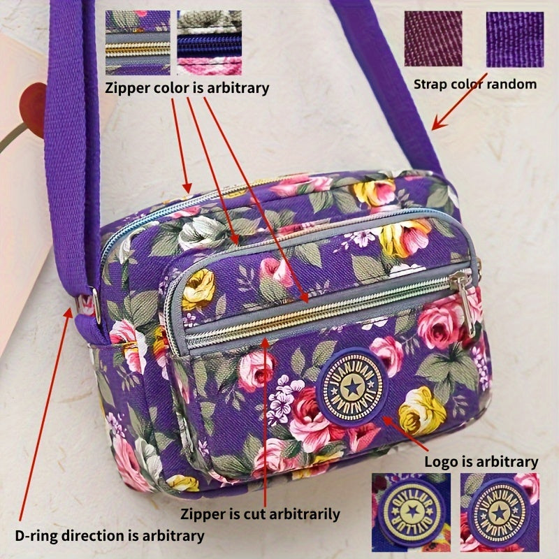 [Crossbody Bag] Soft-Sided Printed Crossbody Bag, Mini Shoulder Bag with Texture for Casual Use