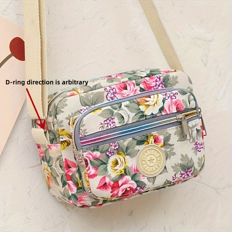 [Crossbody Bag] Soft-Sided Printed Crossbody Bag, Mini Shoulder Bag with Texture for Casual Use