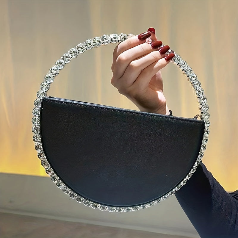 Leather Lining, Solid Color, Elegant Party Prom Wedding Handbag for Women - Trendy and Chic Evening Purse