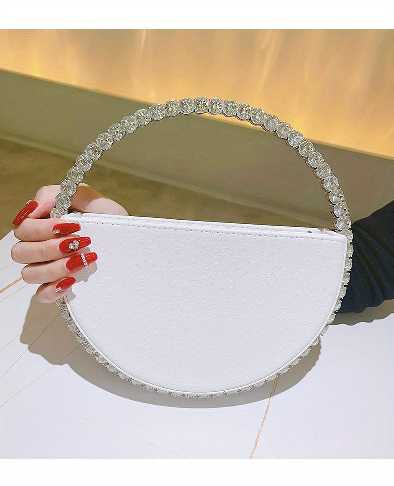 Leather Lining, Solid Color, Elegant Party Prom Wedding Handbag for Women - Trendy and Chic Evening Purse