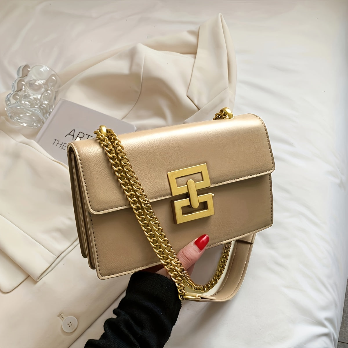 Women's Leather Crossbody - Square PU Bag for All Occasions