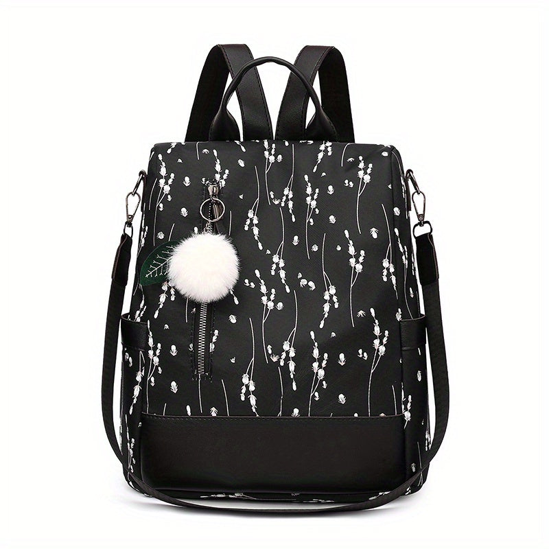 Backpack Purse For Women - Floral Print Shoulder Bag - School Bag