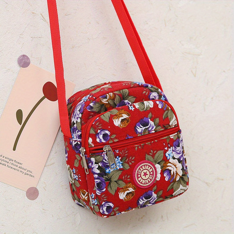 [Crossbody Bag] Soft-Sided Printed Crossbody Bag, Mini Shoulder Bag with Texture for Casual Use