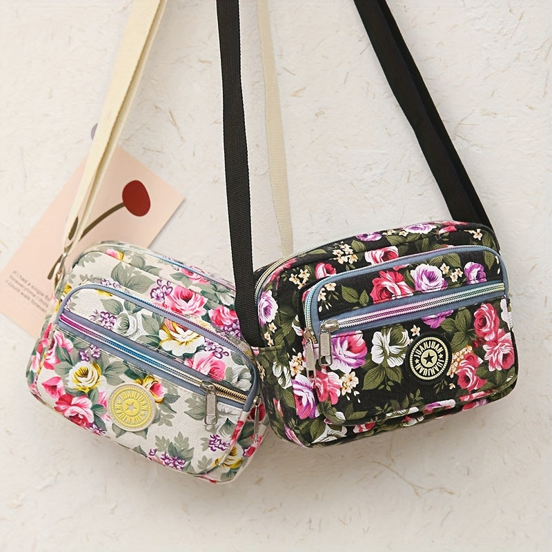[Crossbody Bag] Soft-Sided Printed Crossbody Bag, Mini Shoulder Bag with Texture for Casual Use