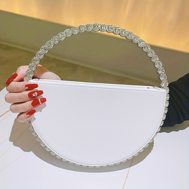 Leather Lining, Solid Color, Elegant Party Prom Wedding Handbag for Women - Trendy and Chic Evening Purse
