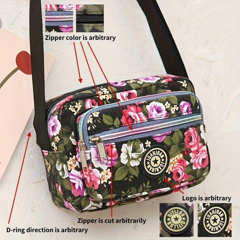 [Crossbody Bag] Soft-Sided Printed Crossbody Bag, Mini Shoulder Bag with Texture for Casual Use