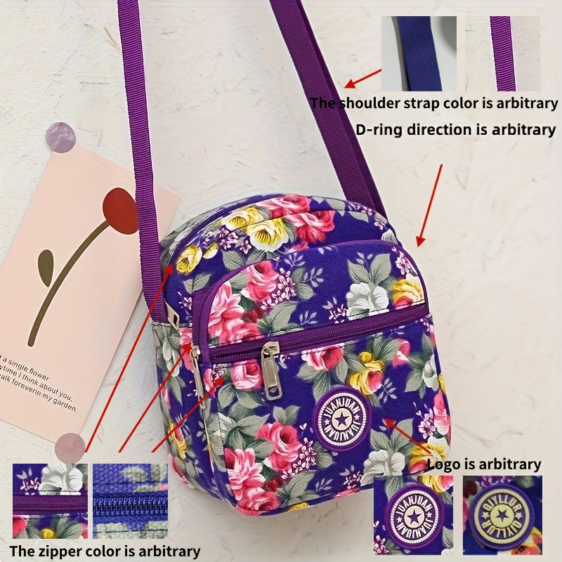 [Crossbody Bag] Soft-Sided Printed Crossbody Bag, Mini Shoulder Bag with Texture for Casual Use