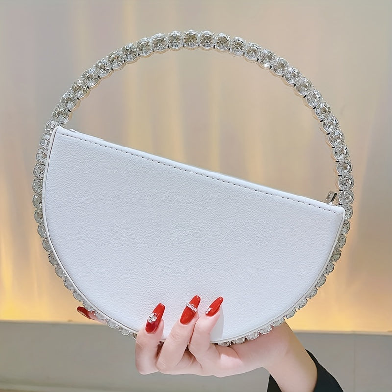 Leather Lining, Solid Color, Elegant Party Prom Wedding Handbag for Women - Trendy and Chic Evening Purse