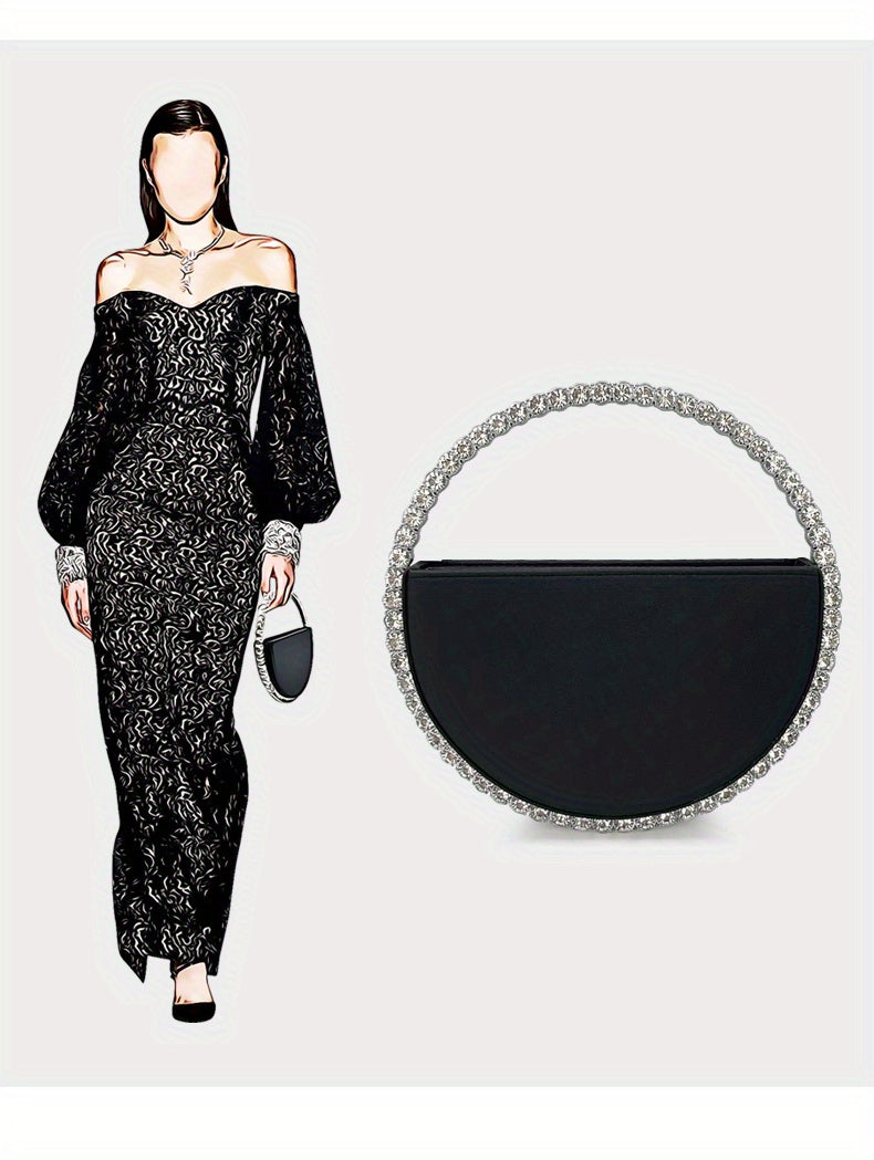 Leather Lining, Solid Color, Elegant Party Prom Wedding Handbag for Women - Trendy and Chic Evening Purse