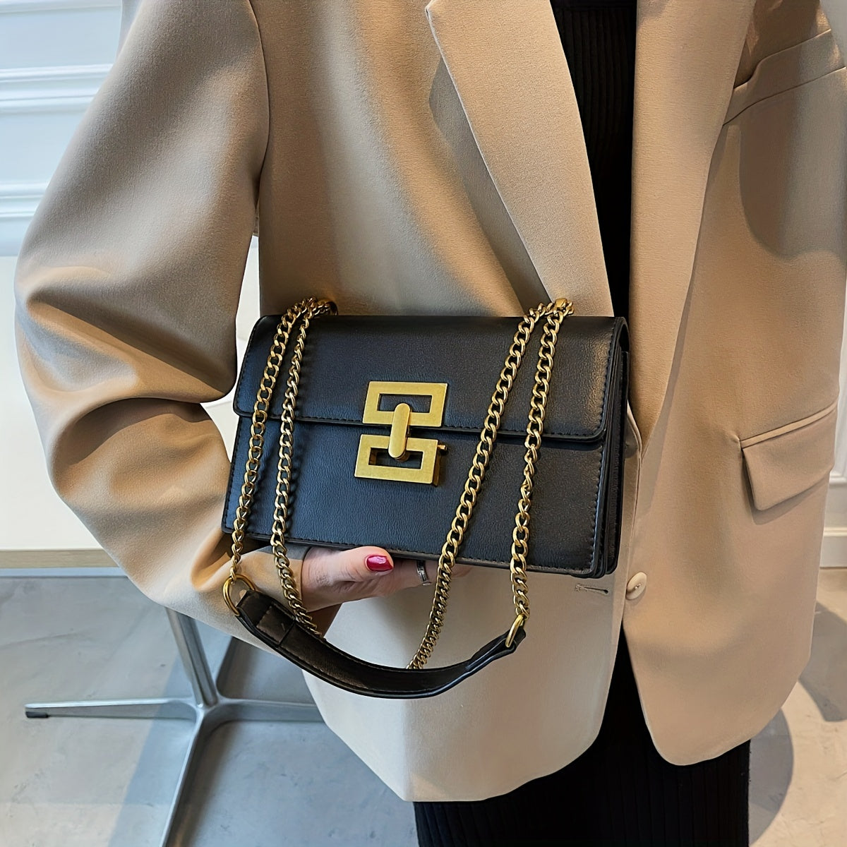 Women's Leather Crossbody - Square PU Bag for All Occasions