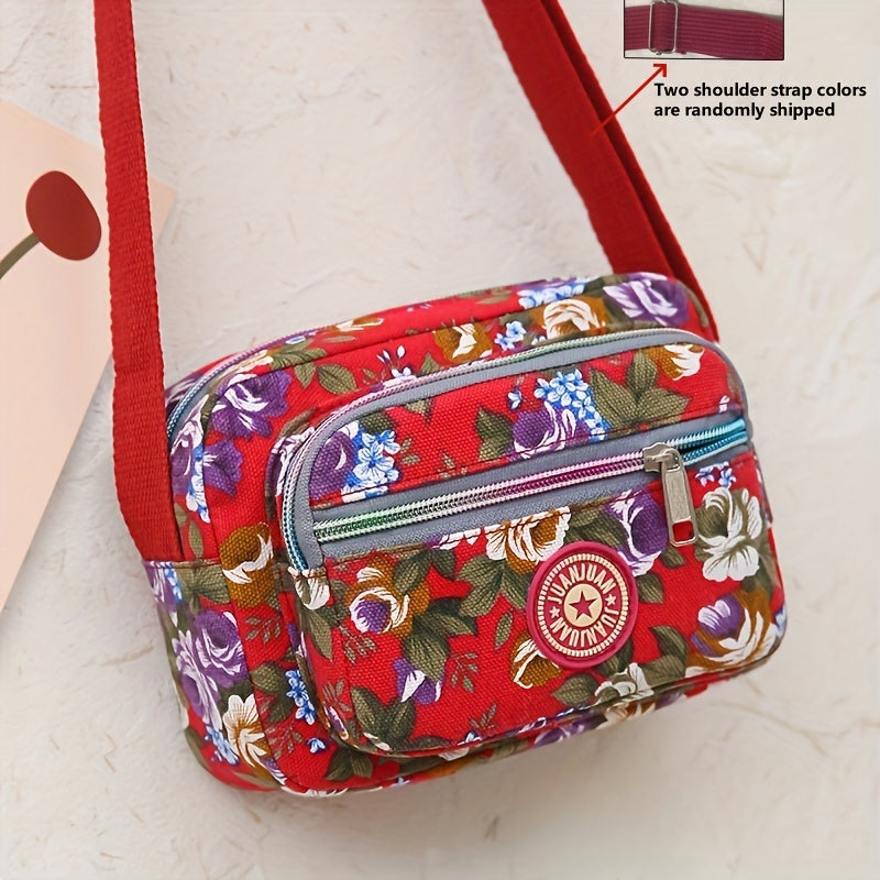 [Crossbody Bag] Soft-Sided Printed Crossbody Bag, Mini Shoulder Bag with Texture for Casual Use