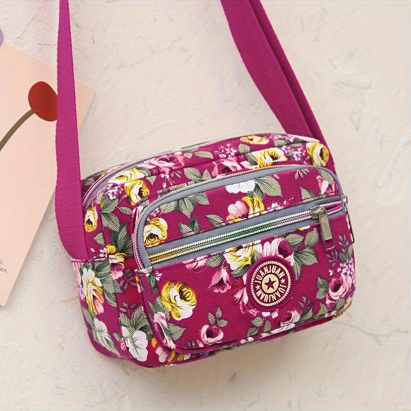 [Crossbody Bag] Soft-Sided Printed Crossbody Bag, Mini Shoulder Bag with Texture for Casual Use