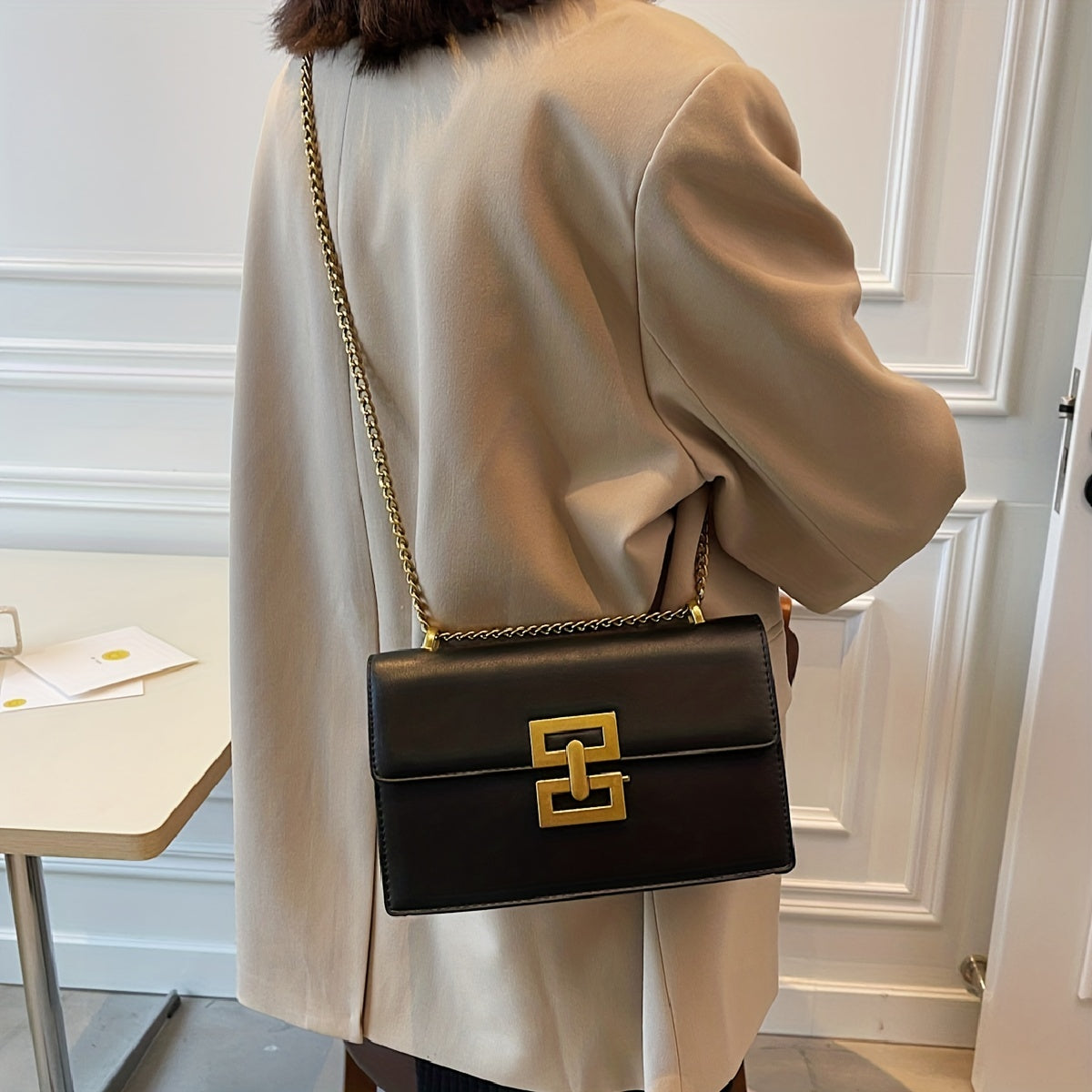 Women's Leather Crossbody - Square PU Bag for All Occasions